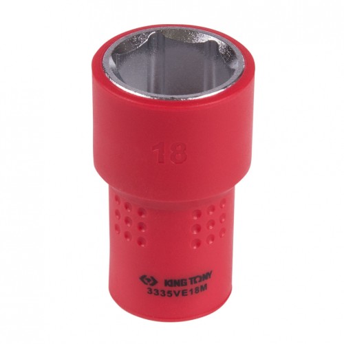 Головка торцевая диэлектрическая KING TONY 6-гранная 3/8", 18 мм 3335VE18M
