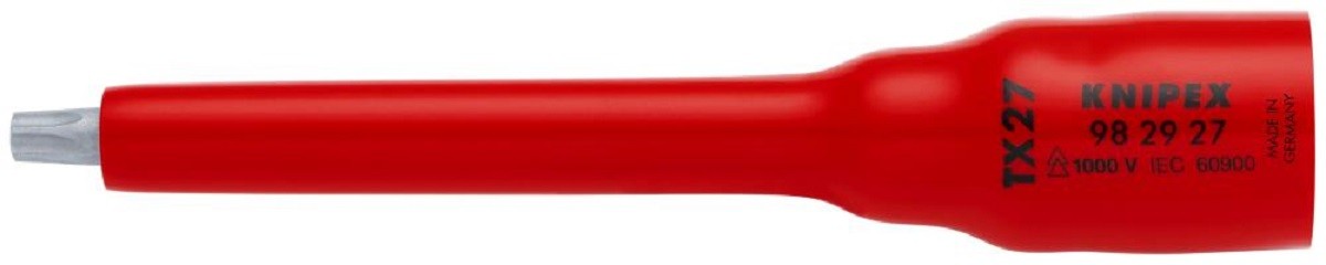 Головка торцевая диэлектрическая KNIPEX KN-982927 VDE 3/8" с вставкой-битой torx, TX27