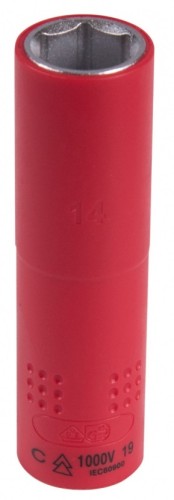 Головка торцевая глубокая диэлектрическая KING TONY 6-гранная  3/8", 14 мм 3235VE14M