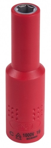 Головка торцевая глубокая диэлектрическая KING TONY 6-гранная 3/8", 10 мм 3235VE10M