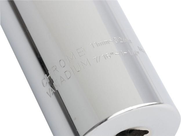 Головка торцевая многоразмерная GROSS 1/2" 11-32 мм CrV хромированная 13190 13190 - изображение 3
