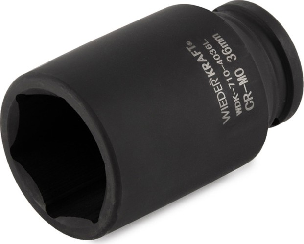 Головка торцевая ударная глубокая 6-ти гранная WiederKraft WDK-710-4036L 36 мм в0000126246 - изображение 2