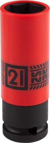 Головка торцевая ударная глубокая KING TONY 494521M 1/2", 21 мм, тонкостенная, пластиковая защита