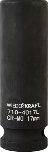 Головка торцевая ударная глубокая 6-ти гранная WiederKraft WDK-710-4017L 17 мм в0000119953