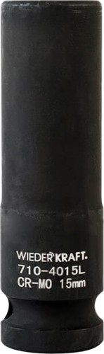Головка торцевая ударная глубокая 6-ти гранная WiederKraft WDK-710-4015L 15 мм в0000119951