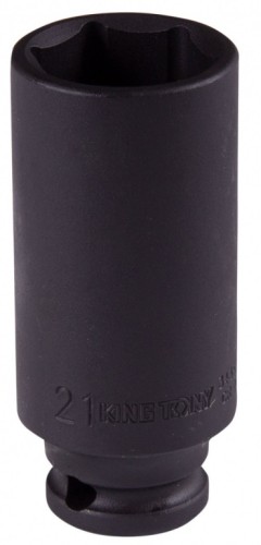 Головка торцевая ударная глубокая KING TONY 6-гранная 3/8", 21 мм 343521M