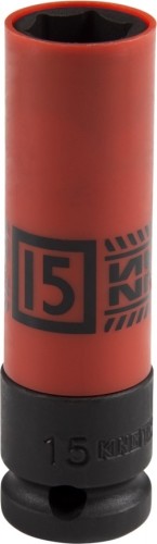 Головка торцевая ударная глубокая KING TONY 494515M 1/2", 15 мм, тонкостенная, пластиковая защита