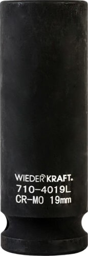 Головка торцевая ударная глубокая 6-ти гранная WiederKraft WDK-710-4019L 19мм в0000119979