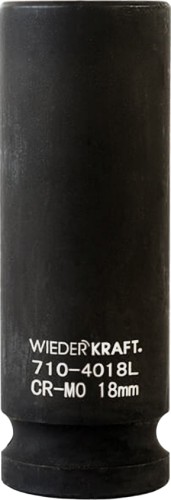 Головка торцевая ударная глубокая 6-ти гранная WiederKraft WDK-710-4018L 18 мм в0000119978
