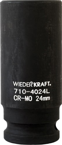 Головка торцевая ударная глубокая 6-ти гранная WiederKraft WDK-710-4024L 24 мм в0000119982