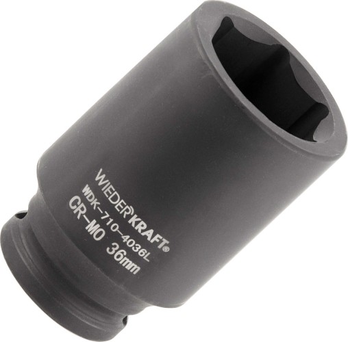 Головка торцевая ударная глубокая 6-ти гранная WiederKraft WDK-710-4036L 36 мм в0000126246