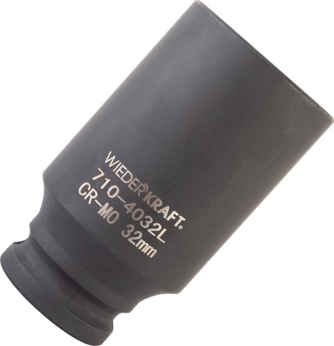 Головка торцевая ударная глубокая 6-ти гранная WiederKraft WDK-710-4032L 32 мм в0000119985 - изображение 2