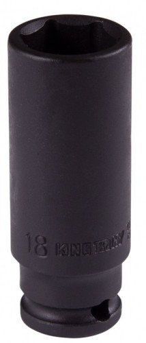 Головка торцевая ударная глубокая KING TONY 6-гранная 3/8", 18 мм 343518M