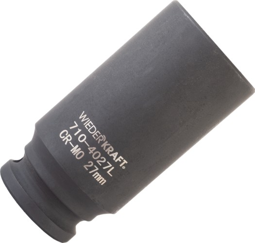 Головка торцевая ударная глубокая 6-ти гранная WiederKraft WDK-710-4027L 27 мм в0000119983 - изображение 2