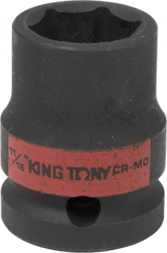 Головка торцевая ударная KING TONY 6-гранная 1/2", 11/16", дюймовая 453522S