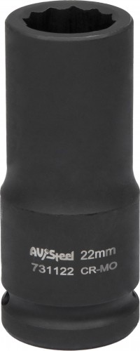 Головка ударная 12-ти гранная 3/4 AV Steel AV-731122 удлиненная 22мм