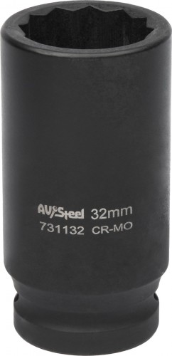 Головка ударная 12-ти гранная 3/4 AV Steel AV-731132 удлиненная 32мм