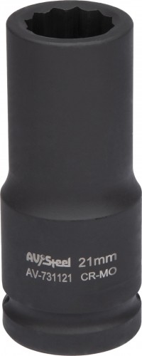 Головка ударная 12-ти гранная 3/4 AV Steel AV-731121 удлиненная 21мм