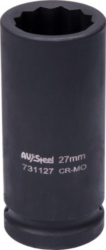 Головка ударная 12-ти гранная 3/4 AV Steel AV-731127 удлиненная 27мм