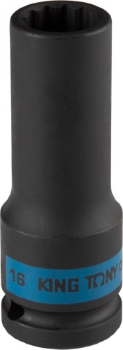 Головка ударная 12-ти гранная 1/2" KING TONY 443016M глубокая 16 мм