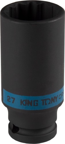 Головка ударная 12-ти гранная 1/2" KING TONY 443027M глубокая 27 мм