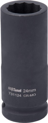 Головка ударная 12-ти гранная 3/4 AV Steel AV-731124 удлиненная 24мм