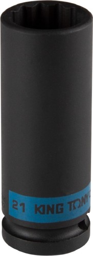 Головка ударная 12-ти гранная 1/2" KING TONY 443021M глубокая 21 мм