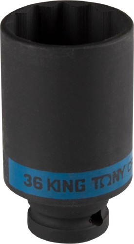 Головка ударная 12-ти гранная 1/2" KING TONY 443036M глубокая 36 мм