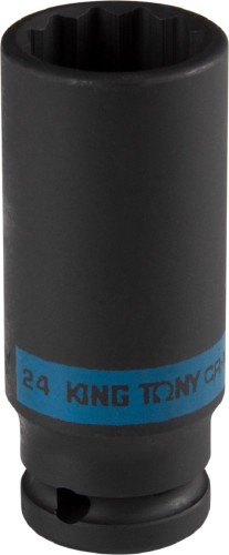Головка ударная 12-ти гранная 1/2" KING TONY 443024M глубокая 24 мм