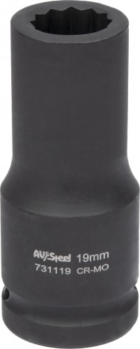 Головка ударная 12-ти гранная 3/4 AV Steel AV-731119 удлиненная 19мм