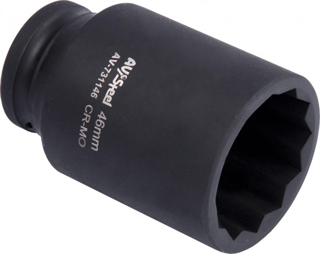 Головка ударная 12-ти гранная 3/4 AV Steel AV-731146 удлиненная 46мм - изображение 2