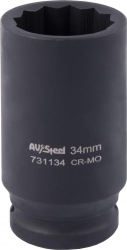 Головка ударная 12-ти гранная 3/4 AV Steel AV-731134 удлиненная 34мм