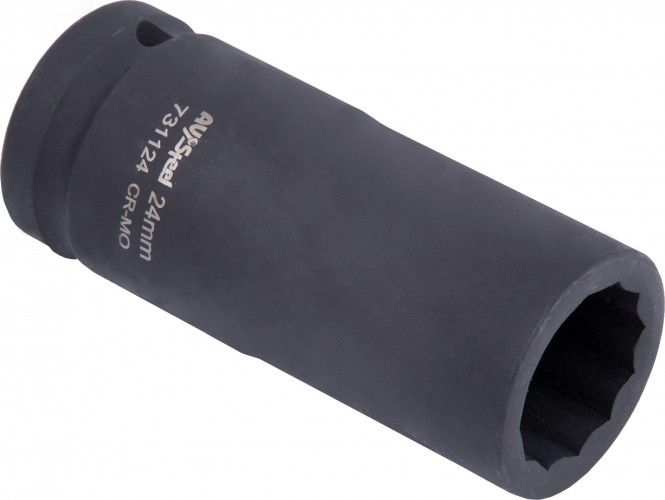 Головка ударная 12-ти гранная 3/4 AV Steel AV-731124 удлиненная 24мм - изображение 2
