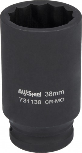 Головка ударная 12-ти гранная 3/4 AV Steel AV-731138 удлиненная 38мм