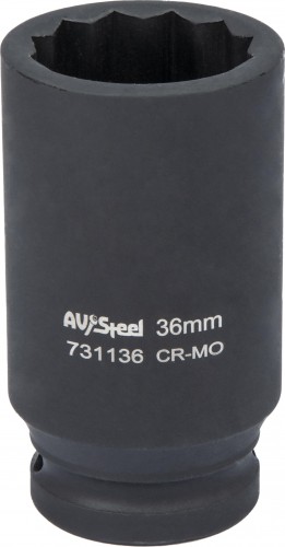 Головка ударная 12-ти гранная 3/4 AV Steel AV-731136 удлиненная 36мм