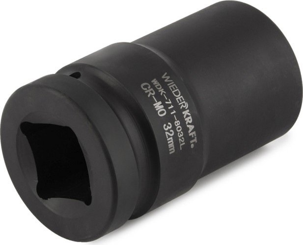 Головка ударная торцевая глубокая 6-ти гранная WiederKraft WDK-711-8032L 32 мм в0000126248 - изображение 3