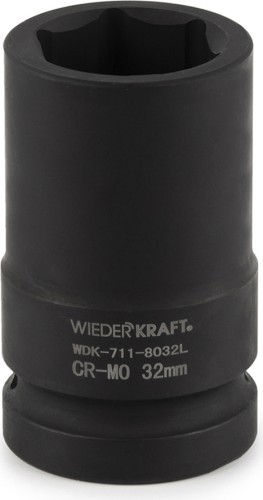 Головка ударная торцевая глубокая 6-ти гранная WiederKraft WDK-711-8032L 32 мм в0000126248