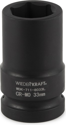 Головка ударная торцевая глубокая 6-ти гранная WiederKraft WDK-711-8033L 33 мм в0000126249