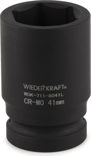 Головка ударная торцевая глубокая 6-ти гранная WiederKraft WDK-711-8041L 41 мм в0000126251