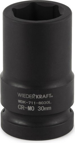 Головка ударная торцевая глубокая 6-ти гранная WiederKraft WDK-711-8030L 30 мм в0000126247