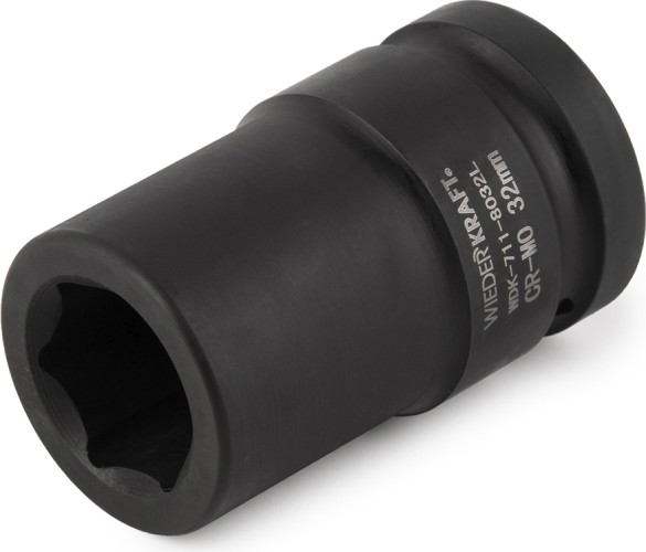 Головка ударная торцевая глубокая 6-ти гранная WiederKraft WDK-711-8032L 32 мм в0000126248 - изображение 2