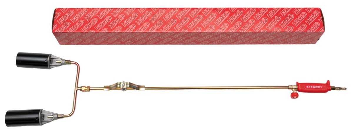 Горелка для кровельных работ KRASS ГВ-131 2-х факельная, вентиль, 9 мм 2117543 - изображение 2