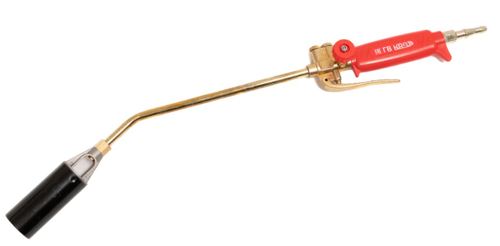 Горелка газовоздушная KRASS ГВ-100-Р для кровельных работ (ф 35 мм, L=510 мм) рычажная 2117538