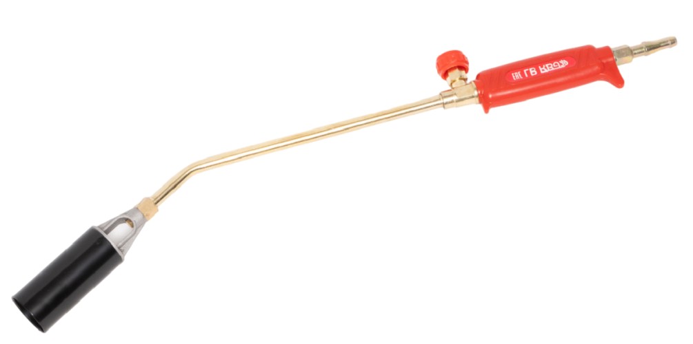 Горелка газовоздушная KRASS ГВ-100 для кровельных работ (ф 35мм, L=490мм) вентильная 2117539