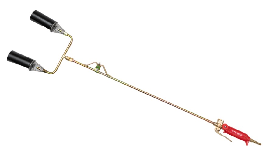 Горелка газовоздушная KRASS ГВ-131-Р для кровельных работ, 2-х факельная,  рычажная 2117542