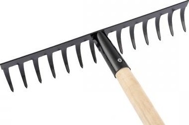 Грабли прямые СИБРТЕХ 12 зубьев,  стальные с черенком 61741 61741