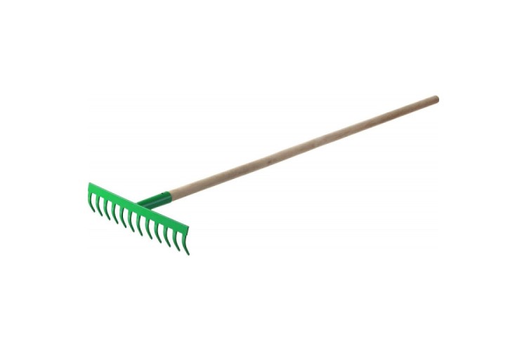 Грабли садовые РОСТОК 310x80x1300 мм 12 прямых зубьев, с деревянным черенком 421901-12