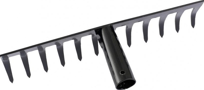 Грабли стальные СИБРТЕХ 12 зубьев прямые без черенка 61746 61746 - изображение 2