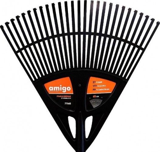 Грабли веерные Amigo Grande полипропилен с металлическим черенком 77065 - изображение 2