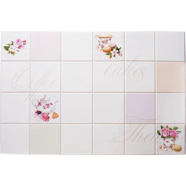 Листовая панель ПВХ GRACE Плитка чайная 902x601x0.5 мм 0.54 м2 - изображение 3